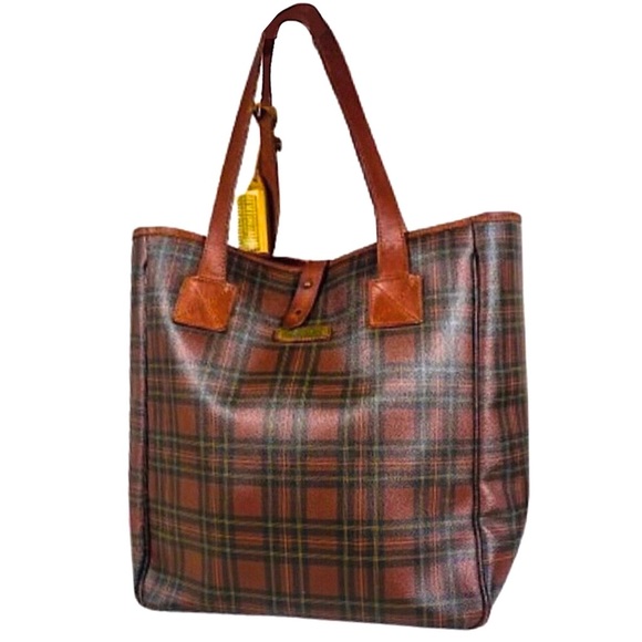 RALPH LAUREN Tartan Plaid Black Watch Oversized Shopper Tote Shoulder Bag - Picture 12 of 12